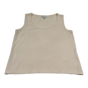St. John Sport Santana Knit‎ Beige Color Tank Top Wool/ Rayon Blend Small